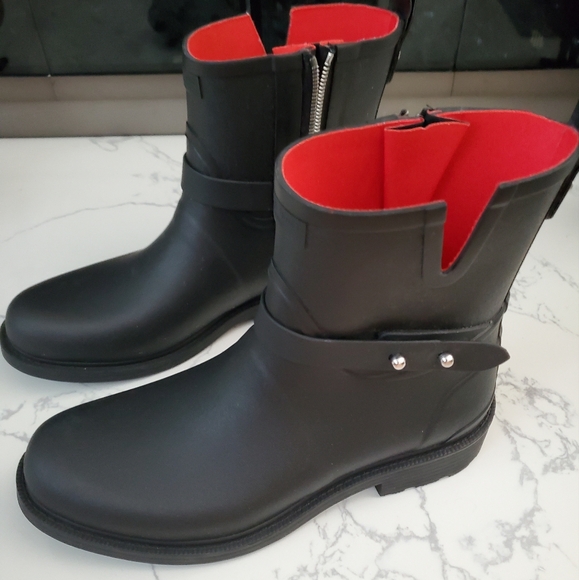 Rag & Bone Moto Rain Boots In Black - Picture 4 of 7